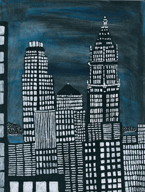 The Woolworth Building 2020 Watercolor, ink and acrylic on paper 6 x 8”